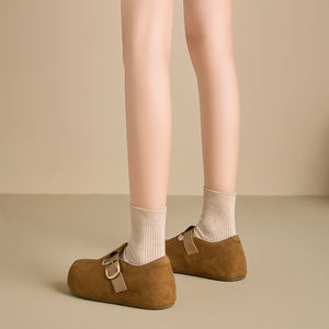 Chaussures pour femmes rétro tendance, nouvelles, avec rehausseurs de hauteur intégrés, légères, en cachemire mongol, semelle souple, entièrement recouvertes, décontractées - Product Image 5