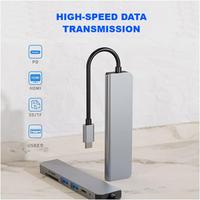 Base de Conexión USB C 6 en 1 SYONG, Hub USB C con Monitor Dual Revodok 206, Base USB-C para Computadoras Portátiles Thinkpad, HP, Dell y Más