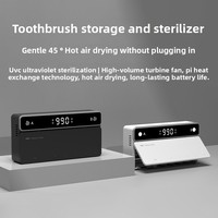 Porte-brosse à dents UV automatique, désinfectant et assainisseur avec LED UVC, séchage à chaud, charge USB Type-C, batterie 4000mAh, usage domestique