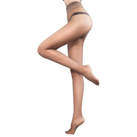 Collants noirs sans couture à entrejambe en T pour femmes, collants ultra-fins d'été, anti-accroc, chaussettes invisibles en soie