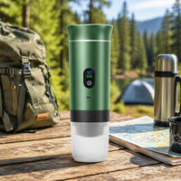 Machine à café expresso portable électrique en plastique vert forêt, entièrement automatique, 20 bars, rechargeable par USB-C, double capsule, pour le camping