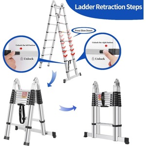 Deliladder 5.0M Aluminium Telescoopladder Fabrikant EN131 CE - Product Image 4