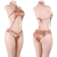 Tenues de danse exotiques : Bodys à lacets et dos nu avec motif écailles dorées, style string, pour club et spectacles