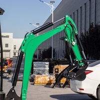 Miniexcavadora HT-18 1.8T de Alta Gama con Diseño sin Cola, Profundidad Máxima de Excavación de 2580 mm, Máquina para Movimiento de Tierras