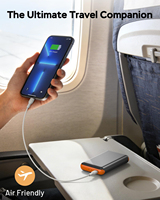 Batterie externe portable 10 000 mAh, station de charge pour la maison et la famille, approuvée par les compagnies aériennes, batterie compacte et fine pour les voyages, 1 chargeur de téléphone
