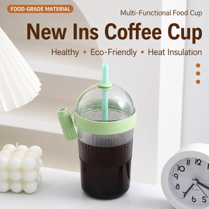Vaso de Café Portátil de 540 ml con Pajita, Vaso de Gran Capacidad para Café Helado, Té con Leche, Jugo y Agua, para Viajes al Aire Libre, Oficina y Uso Diario - Product Image 5