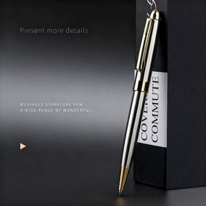 Custom PS-20250918-4 High-Grade Multi-Color Metal Ballpoint <b>Pen</b> Personalized <b>Silver</b> 0.5mm Writing Width Logo UV Printing Office - Product Image 2