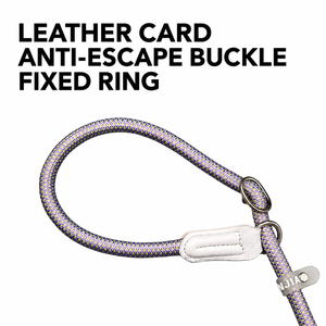 Laisse de dressage robuste anti-emmêlement pour chien avec poignée rembourrée pivotante à 360°, cordon de dressage en cuir réglable avec stoppeur pour grands chiens - Product Image 3