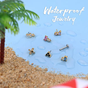 Orecchini Ipoallergenici per Uso Quotidiano Mini in Argento 925 Head Toi Et Moi Tubo in Titanio Impermeabile Comodi Borchie - Product Image 3