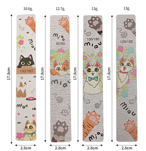 Wholesale Custom Double-Side Emery Board Premium Plastic Cat Nail File Wholesale Disposable Soft Supplies