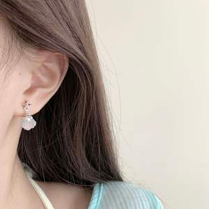 Pendientes de diseño fresco con estrella de mar, cristal, aguja plateada, perla con degradado azul océano, venta al por mayor - Product Image 2