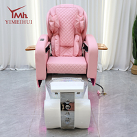 Chaise de pédicure rose de luxe Lounge High Back Manucure Massage Foot Spa pour salon de manucure