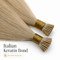 Extensions de cheveux naturels Remy à pointe I, double épaisseur, à la kératine, pré-collées, 100% cheveux vierges, 1g/mèche, 100g en gros