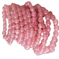 Madagascar Rose Quartz ronde perles bracelet bijoux
