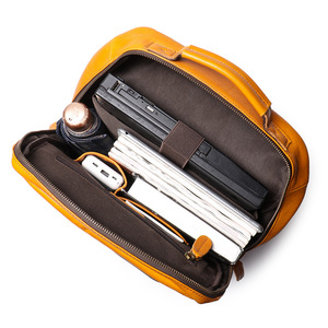 <span class=keywords><strong>Mochila</strong></span> <span class=keywords><strong>de</strong></span> Cuero Genuino Vintage para Hombre, Bolso Masculina con Cierre <span class=keywords><strong>de</strong></span> Cremallera y Cubierta para Hombres - Product Image 4