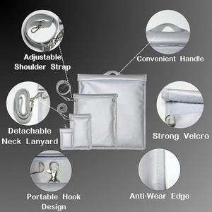 Bolsa de documentos impermeable ignífuga antirrobo, antiseguimiento, 4 Uds., correa de ajuste con llave de coche y bolsa de almacenamiento <span class=keywords><strong>para</strong></span> teléfono, producto de archivo - Product Image 5