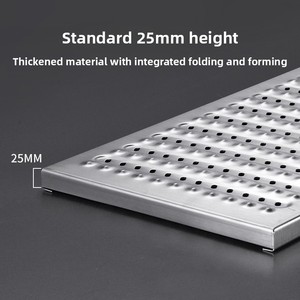Cubierta de desagüe rectangular de acero inoxidable 304 engrosado con superficie cepillada moderna para cocina, foso abierto, <span class=keywords><strong>alcantarilla</strong></span>, antideslizante y a prueba de <span class=keywords><strong>ratas</strong></span> - Product Image 4