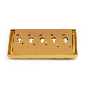 สะพานเบสอาน5สายแบบวินเทจตัว111x54มม. หรือล่างผ่านระยะห่างของสาย19มม. เบสสะพานคงที่สีดำ/ทอง/CR - Product Image 3