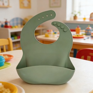 Bavoir bébé en silicone réglable, de haute qualité, facile à nettoyer, durable, de qualité alimentaire, imperméable, écologique, non toxique - Product Image 4