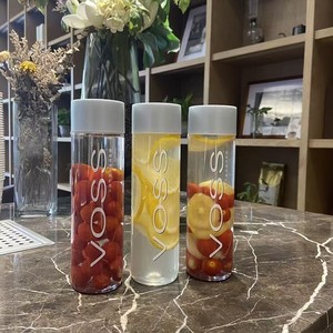 Botella de agua de vidrio Wos cilíndrica personalizada de 300ml con tapón de rosca adecuada para jugo helado, leche, <span class=keywords><strong>café</strong></span> helado, Kombucha - Product Image 6