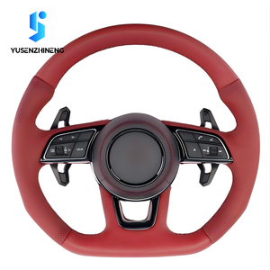 Volant sport en cuir rouge personnalisé pour <span class=keywords><strong>Audi</strong></span> A1 A3 8P A5 A6 C6 Q5 B8 A7 C8 B9 S5 B8.<span class=keywords><strong>5</strong></span> A4 RS6 SQ5 S5 TT MK3 RS7 A8L D4 <span class=keywords><strong>Q</strong></span> - Product Image 1