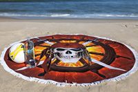 Serviette de Plage Ronde Grande Taille de Qualité Supérieure en Gros avec Franges Imprimées – Design Prêt à l'emploi ou Personnalisé pour l'Été