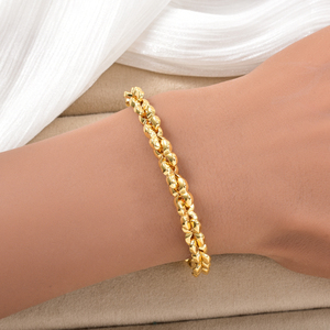 Bracelet de mode personnalisé en acier inoxydable poli, massif, luxueux et élégant, plaqué or, design sur mesure - Product Image 2