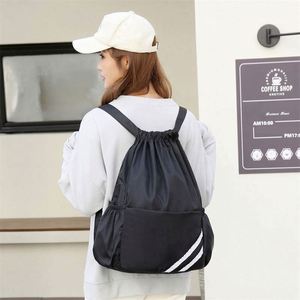 Custom Logo Lightweight Waterproof Folding Sport Gym <b>String</b> <b>Bag</b> Shoes Storage Drawstring Backpacks for Swimming - Product Image 2