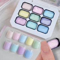 Abrltino 9 Warna Macaron Solid Patting Gel Creamy Blush Gradient Soak UV Nail Art Non-Toxic Bersertifikat HALAL OEM Private Label