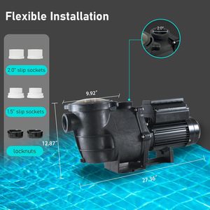 Pompa per Piscina a Velocità Variabile 2.0HP, per Piscine Interrate/Fuori Terra, 230V, Forte Aspirazione, Efficiente dal Punto di Vista Energetico per la Filtrazione dell'Acqua - Product Image 5