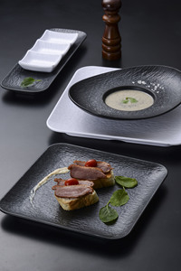 Popolare ristorante all'ingrosso Hotel a Buffet bar cibo piatto materiale melamina piatto quadrato in pietra opaca Texture piatto - Product Image 4