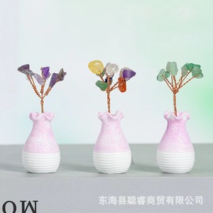 Mini bonsái de cristal, florero ornamental hecho a mano, estilo moderno y sencillo para sala de estar, dormitorio, oficina, decoración de escritorio - Product Image 4