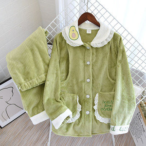 Ropa de <span class=keywords><strong>maternidad</strong></span> Invierno Engrosado Cálido Mujeres embarazadas Posparto <span class=keywords><strong>Lactancia</strong></span> <span class=keywords><strong>Pijama</strong></span> Traje - Product Image 4