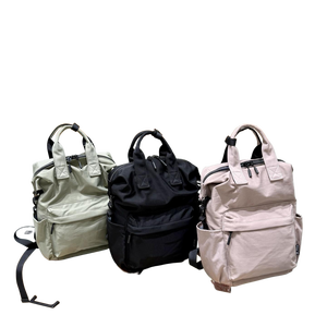 Sac <span class=keywords><strong>à</strong></span> dos classique léger en nylon hydrofuge (<span class=keywords><strong>Taupe</strong></span>/Noir) - Sac quotidien durable, élégant et polyvalent avec doublure en polyester - Product Image 4