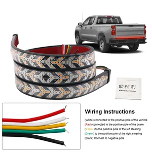YD 1M e 2.4M LED turn signal tiras | 12/24V, vermelho e amarelo | para caminhão, carro, Jeep SUV-Estacionar/reverter aviso - Product Image 3