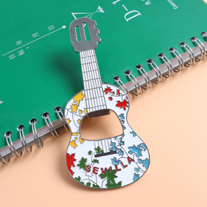 Abridor de Botellas con Forma de Guitarra de Aleación de Zinc Art Deco de <span class=keywords><strong>Sevilla</strong></span>, España, Personalizable, Tamaño Mediano, Imán para Refrigerador, Recuerdo Turístico, Venta al por Mayor - Product Image 5