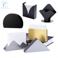 Porte-mouchoirs en métal moderne et exquis avec logo personnalisable, support pour serviettes en papier, décoration de table pour hôtel, restaurant, salle à manger