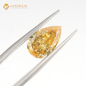 Diamante de Corte Pera de 2 Quilates, Color Amarillo Intenso Fantasía, VS2, Cultivado en Laboratorio, con Certificado IGI Goldleaf, Procedente de Guangxi, para la Elaboración de Joyas - Product Image 3