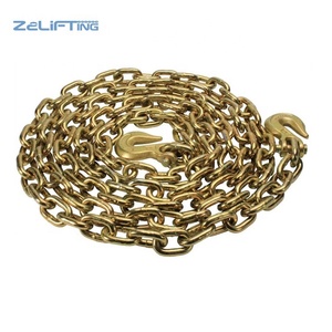 3/8" Binder <strong>Chain</strong>/ Flatbed <strong>Chains</strong> Grade 70 for Transport/Multi Size Gold Galvanized USA Standard Cargo Tie Down Welded <strong>Chain</strong> - Product Image 2