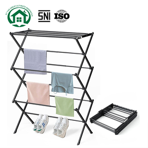 Pano.V Heavy Duty Metal Clothing Dry <b>Rack</b> Indoor Expandable Foldable Household Laundry <b>Drying</b> <b>Rack</b> for Home Bathroom - Product Image 1