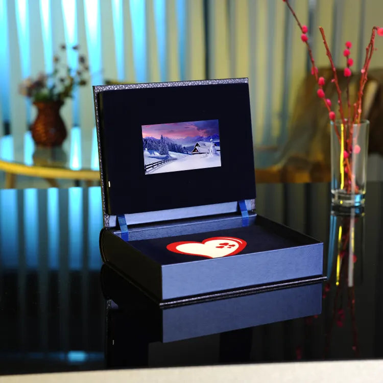 Grosir Kotak Hadiah Magnetik Layar Video Lcd Mewah Kustom