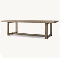 Table à manger rectangulaire longue RH OEM, style antique du milieu du siècle, en chêne régénéré, extensible, pour banquets et hôtels, écologique, fabriquée à la main