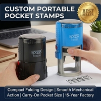 Tampon encreur portable personnalisé pliable format poche avec logo pour bureau et entreprise
