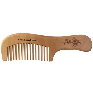 Peigne de coiffure en bois de pêche de haute qualité Portable classique maison maquillage soins des cheveux Massage des cheveux lisses moelleux électrostatique premier - Product Image 5