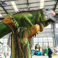Modèle d'iguane animatronique réaliste, fait main avec structure en acier et éponge, lézard animatronique mobile pour zoo, parc à thème, musée, exposition