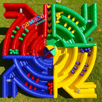 Structure gonflable commerciale de qualité professionnelle : Parcours d'obstacles, labyrinthe, jeu d'arène et machine rotative