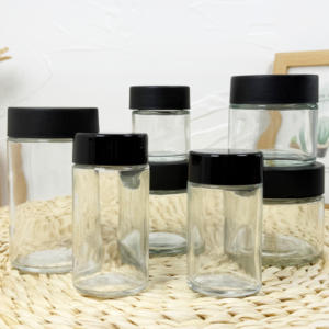 Pot loupe transparent personnalisé de 1oz 2oz 3oz couvercle loupe anti odeur de fleur à l'épreuve des enfants - Product Image 1