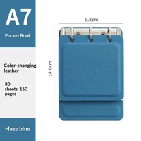 Carnet à spirale en métal à 3 trous avec logo personnalisé, rechargeable, détachable, 80 feuilles, couverture en cuir portable pour l'école