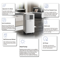 Climatiseur mobile portable pour chambre froide et chauffage, haute efficacité énergétique, type Inverter
