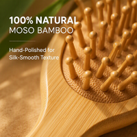 Brosse à cheveux en bambou naturel avec logo personnalisé, brosse à cheveux en bois écologique, brosse de massage du cuir chevelu, brosse démêlante professionnelle avec boîte